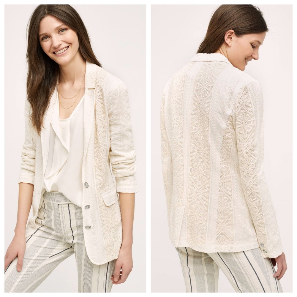 Anthropologie Cartonieer Lupe Lace Blazer